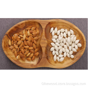 Olive Wood Dish With 2 Sections